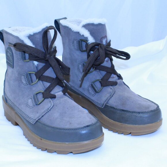 Sorel Shoes - Sorel Size 10 Gray Tivoli IV Round Toe Waterproof Lace Up Snow Boots NL3425-245